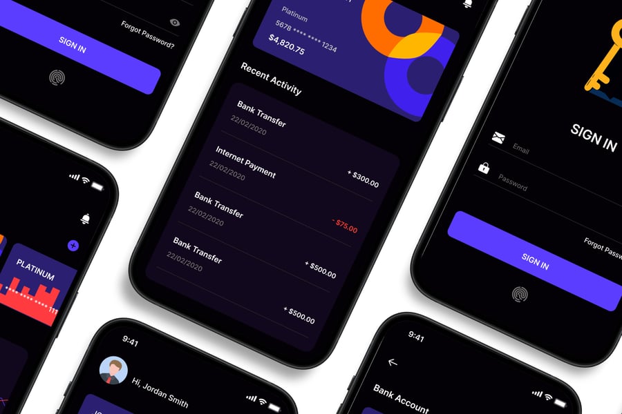 M-Banking – 移动应用程序 UI 套件插图1 M-Banking – 移动应用程序 UI 套件