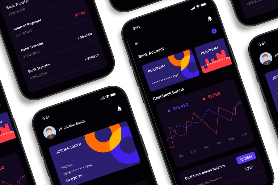 M-Banking – 移动应用程序 UI 套件插图3 M-Banking – 移动应用程序 UI 套件