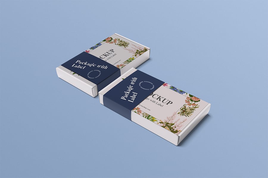 标签模型的盒装包装样机 (PSD,PDF)插图1 标签模型的盒装包装样机 (PSD,PDF)