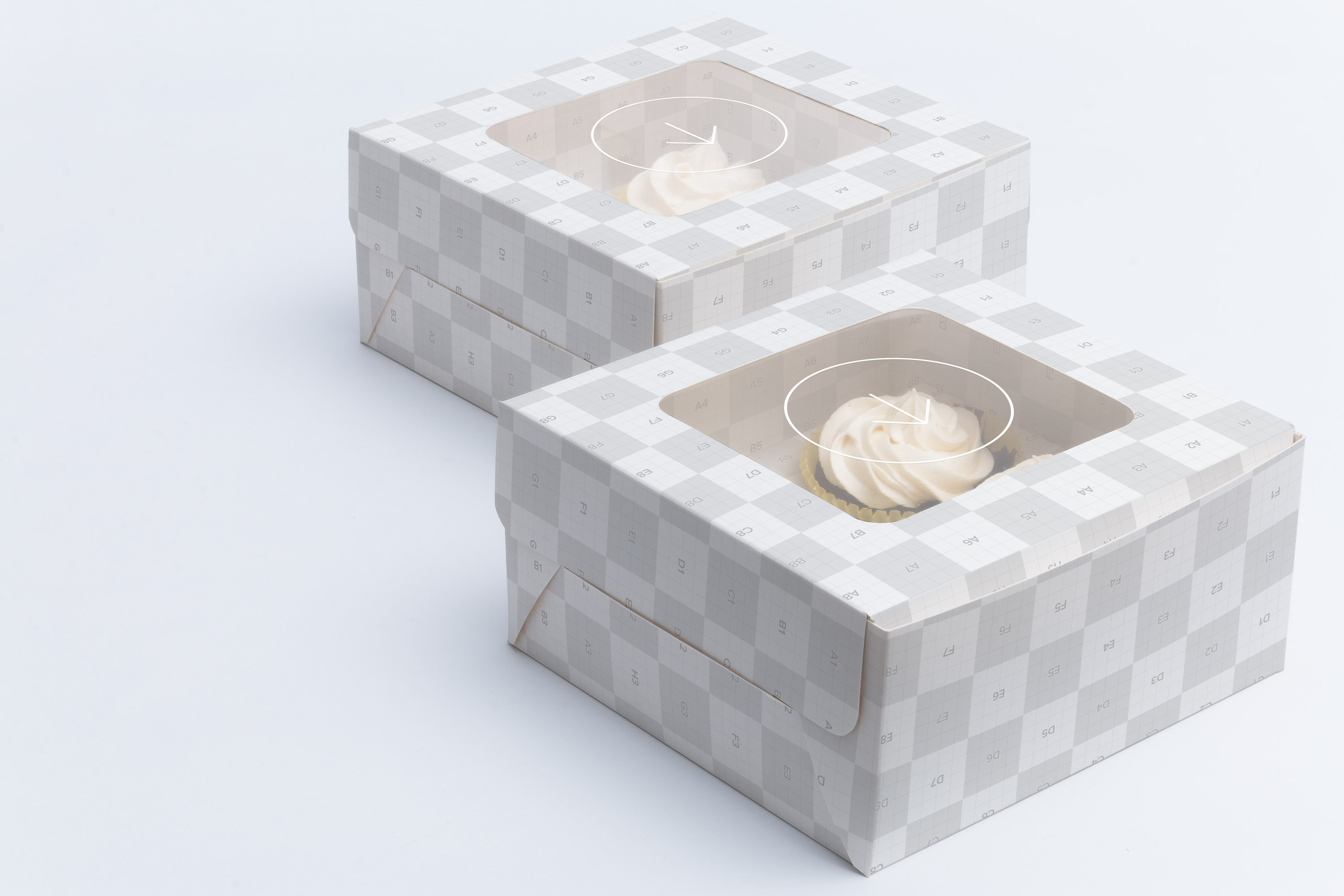蛋糕盒包装样机 Four Cupcake Box Mockup 03插图1 蛋糕盒包装样机 Four Cupcake Box Mockup 03