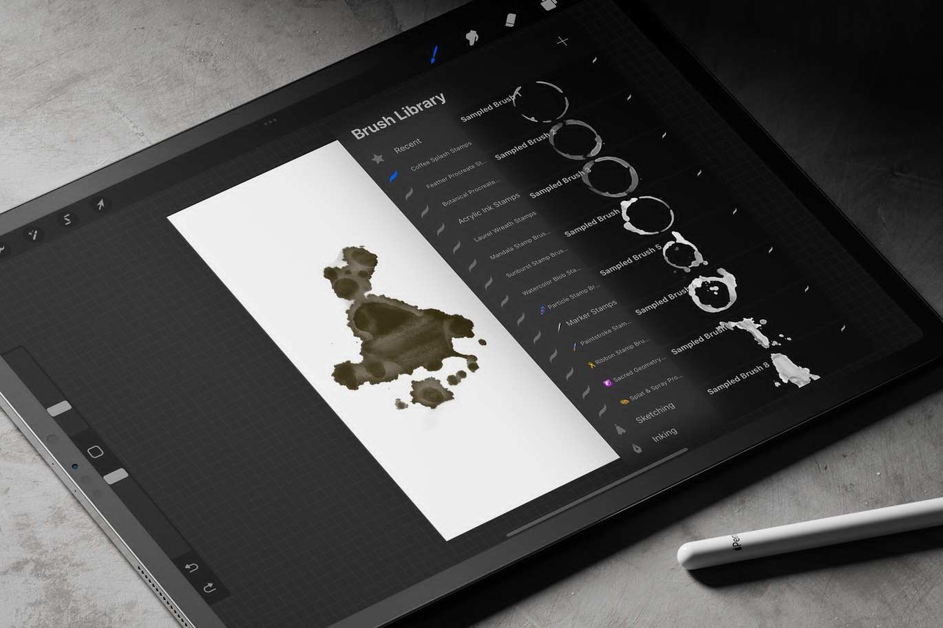 咖啡渍晕染效果印章笔刷 Coffee Stain Procreate Stamp Brushes插图3 咖啡渍晕染效果印章笔刷 Coffee Stain Procreate Stamp Brushes