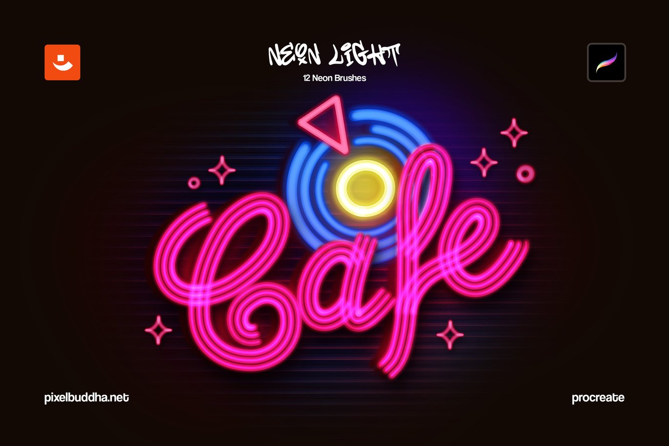 霓虹灯光效果Procreate笔刷 Neon Light Procreate Brushes插图2 霓虹灯光效果Procreate笔刷 Neon Light Procreate Brushes