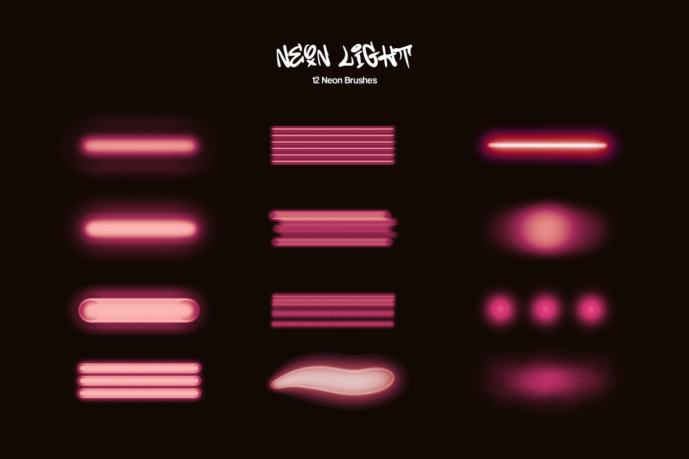 霓虹灯光效果Procreate笔刷 Neon Light Procreate Brushes插图4 霓虹灯光效果Procreate笔刷 Neon Light Procreate Brushes