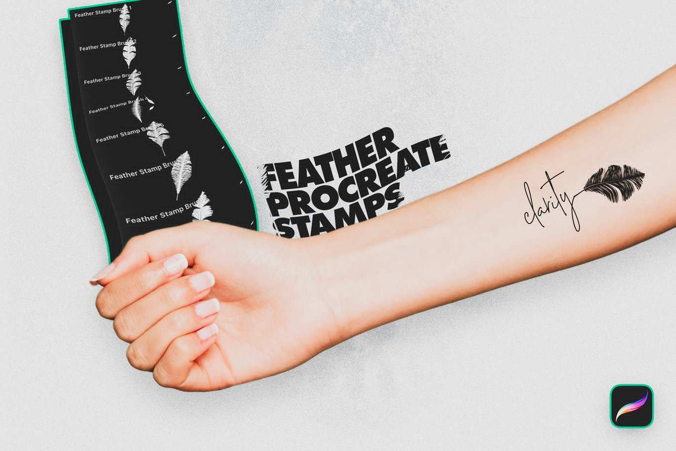 羽毛图案印章效果笔刷 Feather Procreate Stamp Brushes插图3 羽毛图案印章效果笔刷 Feather Procreate Stamp Brushes