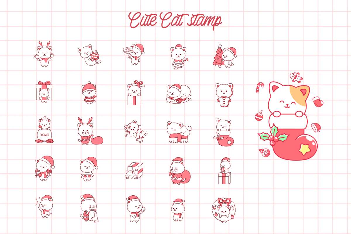 70款圣诞卡通动物印章笔刷 Christmas Cartoon Animal Stamp 70插图1 70款圣诞卡通动物印章笔刷 Christmas Cartoon Animal Stamp 70