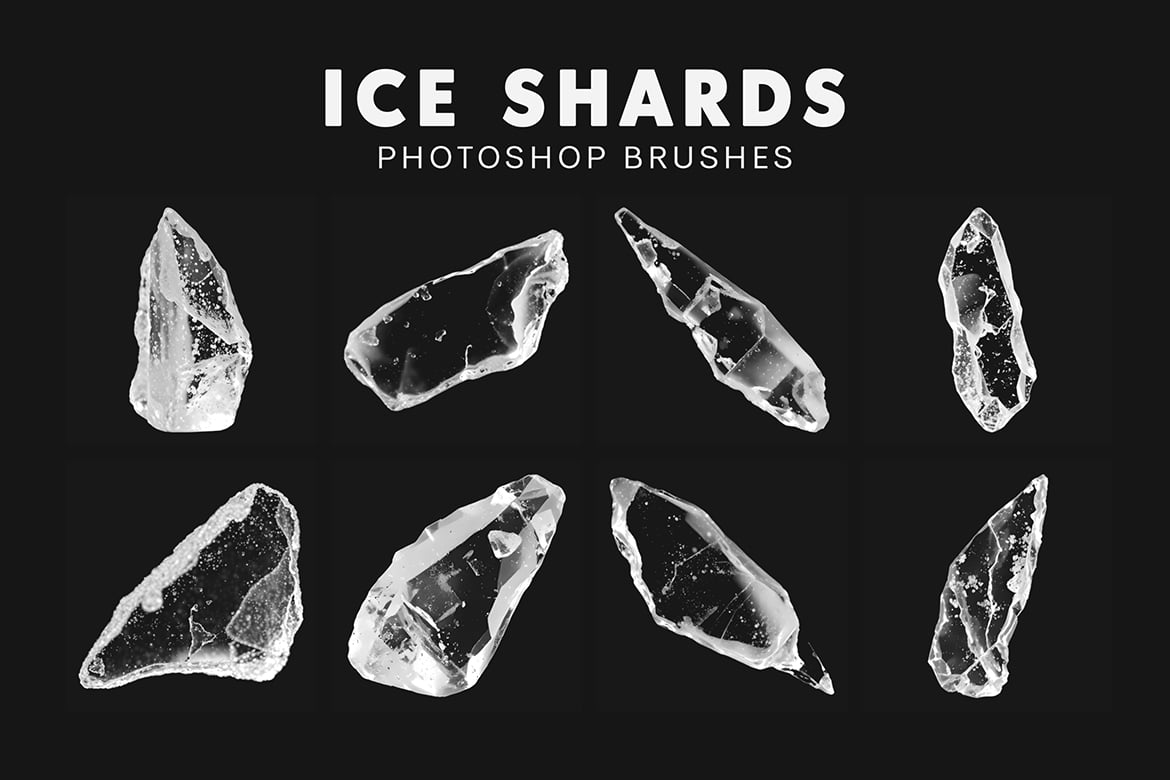 20款冰晶碎片质感笔刷素材 20 Ice Shards Brushes插图1 20款冰晶碎片质感笔刷素材 20 Ice Shards Brushes