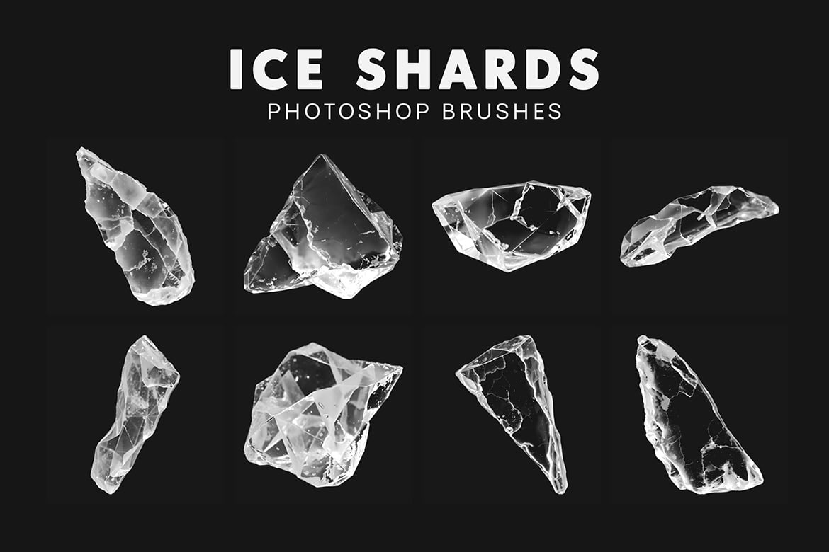 20款冰晶碎片质感笔刷素材 20 Ice Shards Brushes插图2 20款冰晶碎片质感笔刷素材 20 Ice Shards Brushes