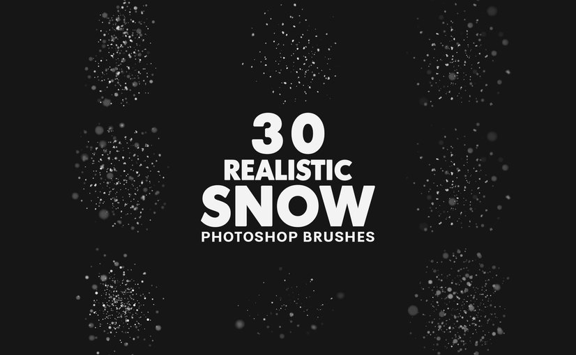 30款逼真雪花飘落效果笔刷 30 Realistic Snow Brushes