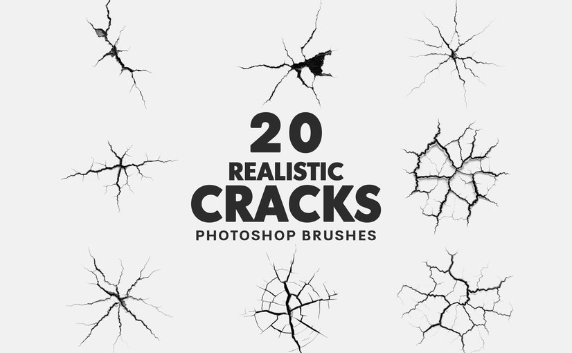 20款逼真裂纹质感笔刷素材 20 Realistic Cracks Brushes