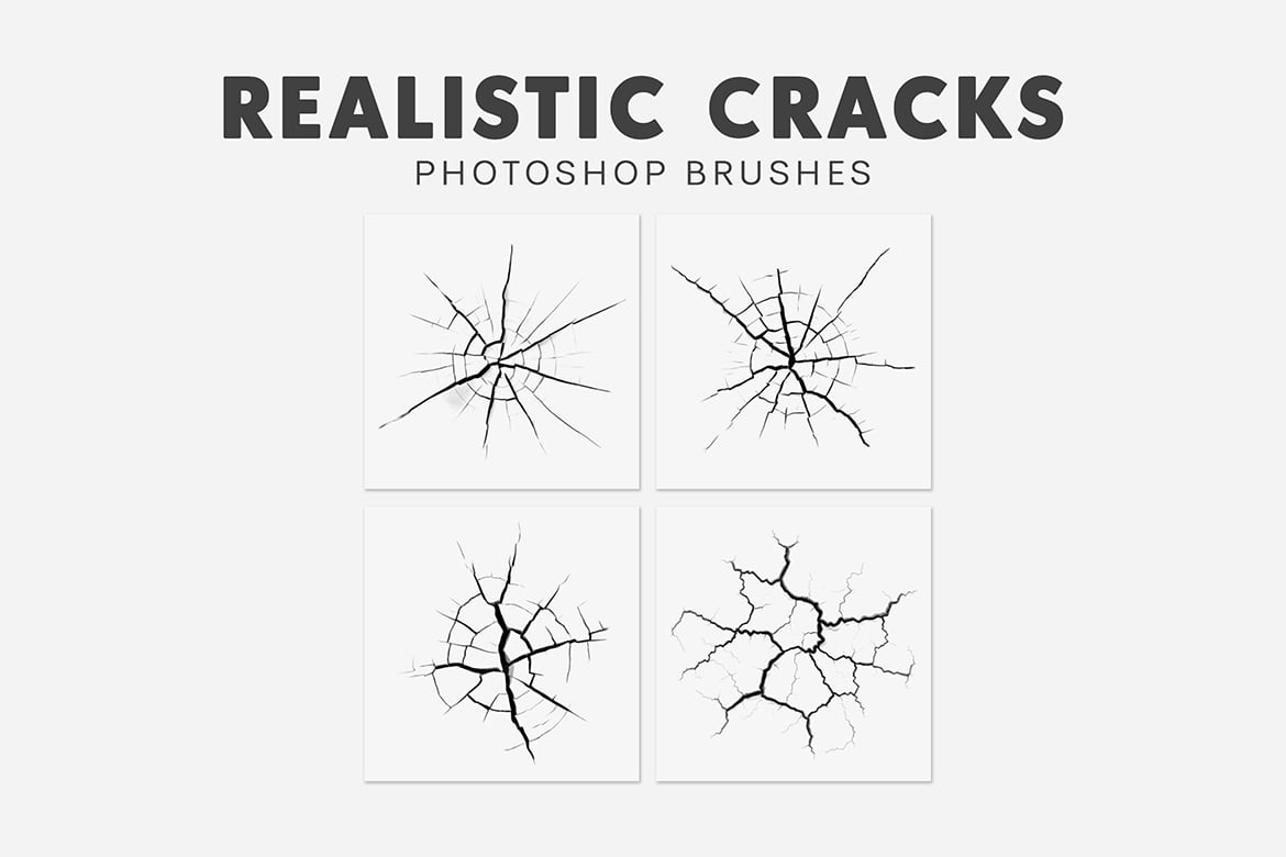 20款逼真裂纹质感笔刷素材 20 Realistic Cracks Brushes插图2