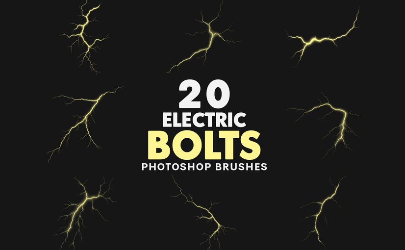20款闪电电流特效笔刷素材 20 Electric Bolts Brushes