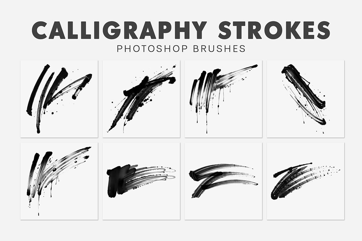 20款书法笔触手写笔刷素材 20 Calligraphy Strokes Brushes插图3 20款书法笔触手写笔刷素材 20 Calligraphy Strokes Brushes