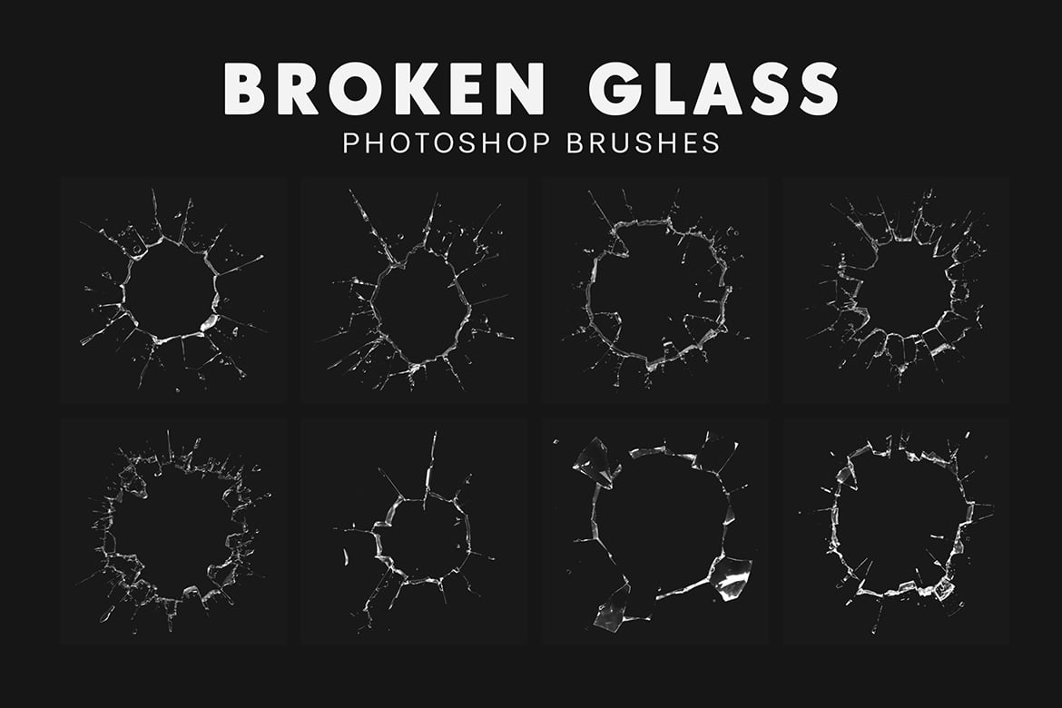 25款破碎玻璃裂纹笔刷素材 25 Broken Glass Brushes插图2 25款破碎玻璃裂纹笔刷素材 25 Broken Glass Brushes