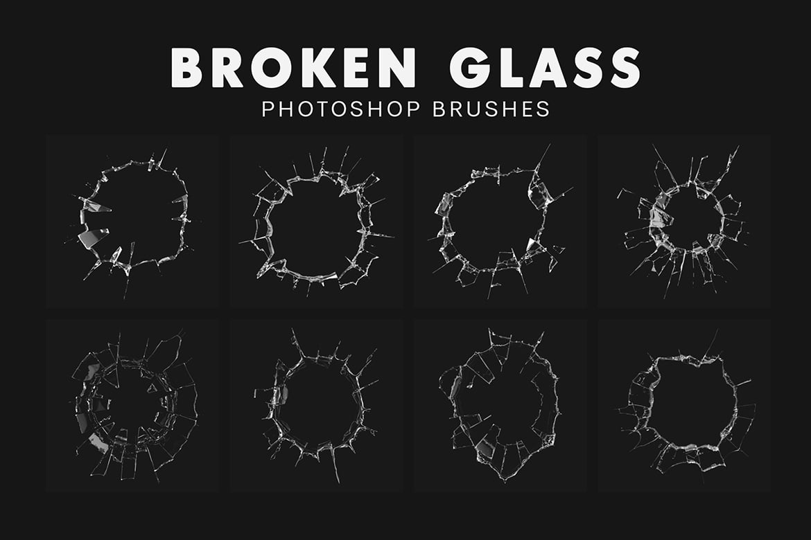 25款破碎玻璃裂纹笔刷素材 25 Broken Glass Brushes插图3 25款破碎玻璃裂纹笔刷素材 25 Broken Glass Brushes
