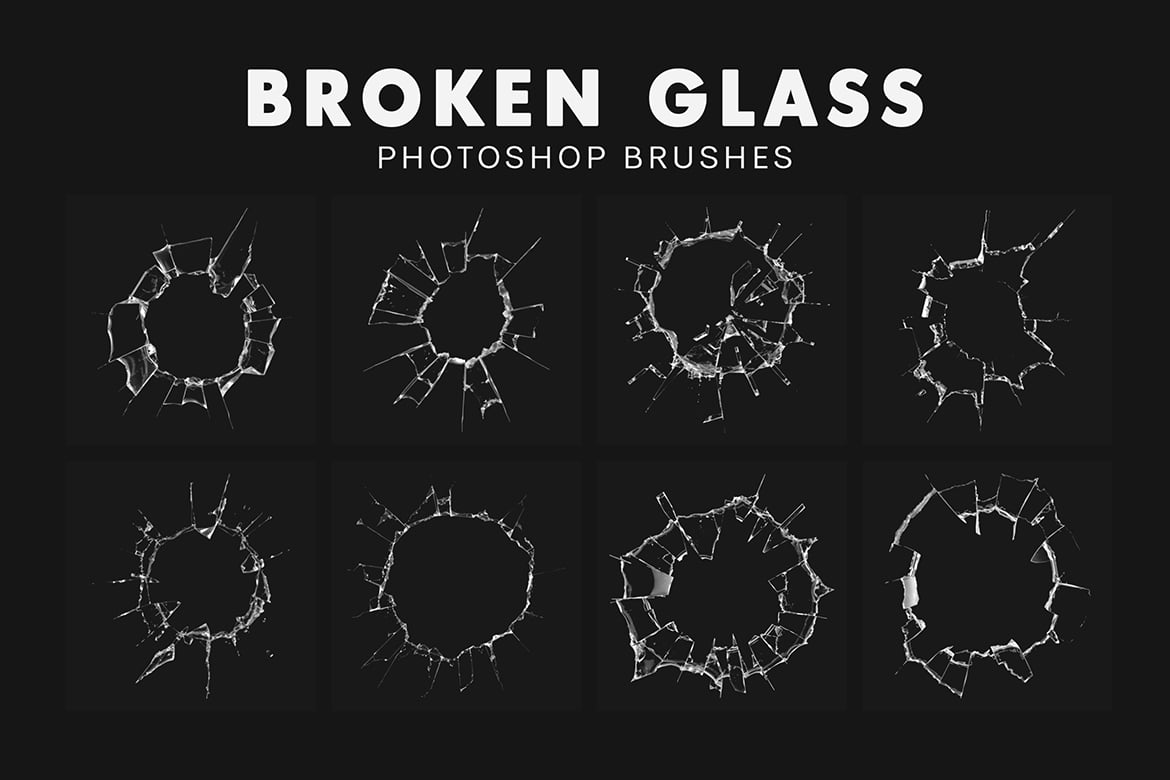 25款破碎玻璃裂纹笔刷素材 25 Broken Glass Brushes插图1 25款破碎玻璃裂纹笔刷素材 25 Broken Glass Brushes