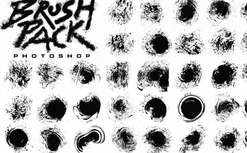 32款泼墨飞溅质感笔刷素材 32 Splatter Ink Brushes