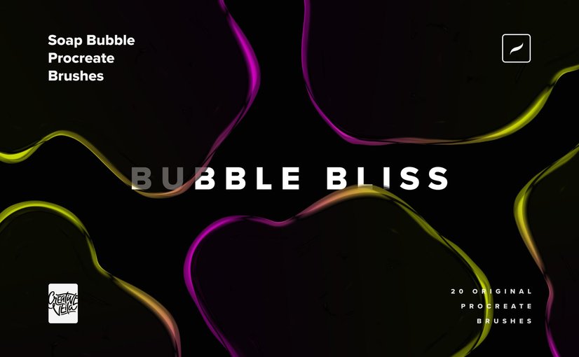 肥皂泡泡透明质感Procreate笔刷 Soap Bubble Procreate Brushes