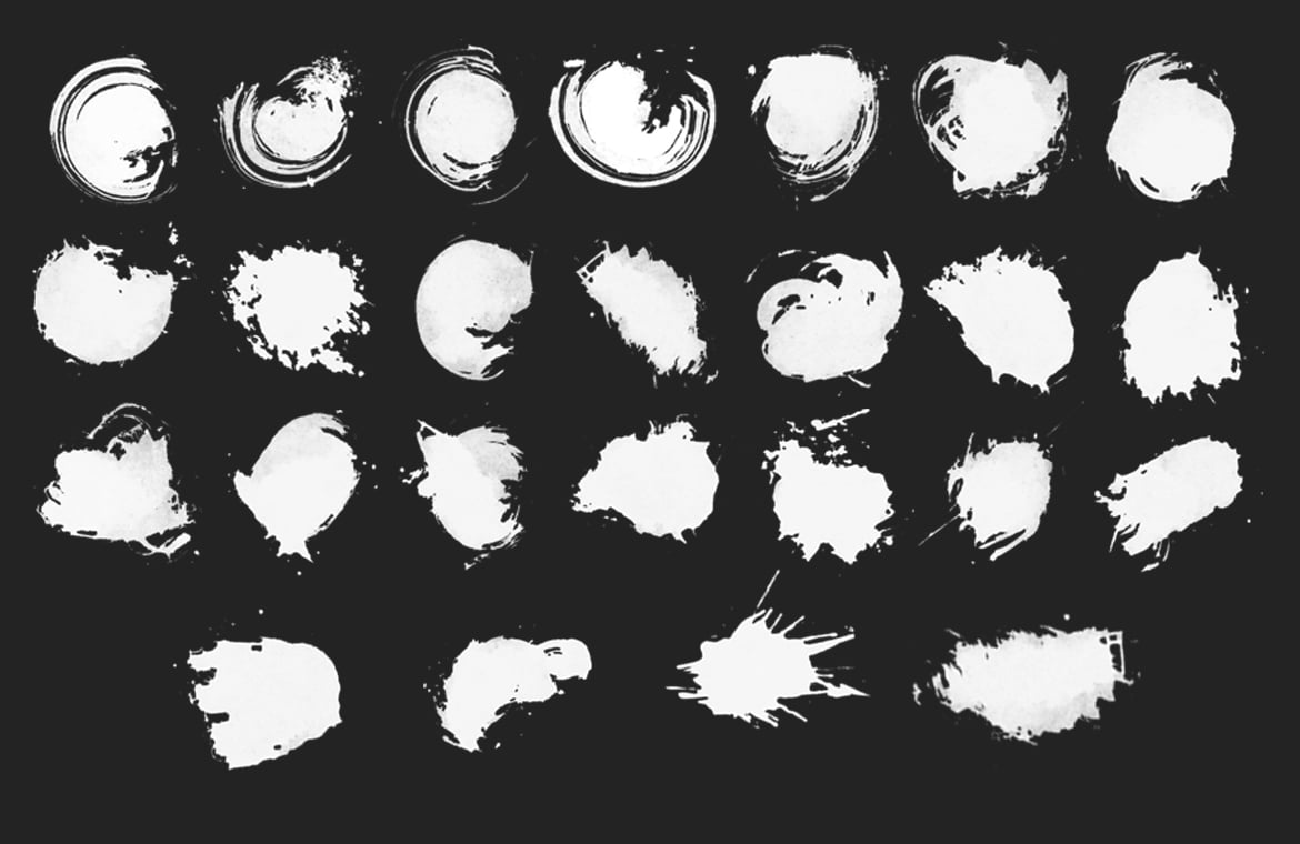 25款泼墨飞溅效果笔刷套装 25 Splatter Ink Brush Pack插图1 25款泼墨飞溅效果笔刷套装 25 Splatter Ink Brush Pack