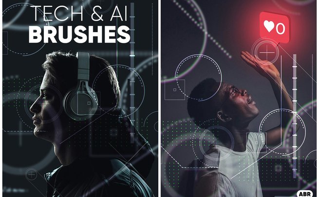 科技与人工智能主题笔刷套装 Tech And Ai Brush Pack