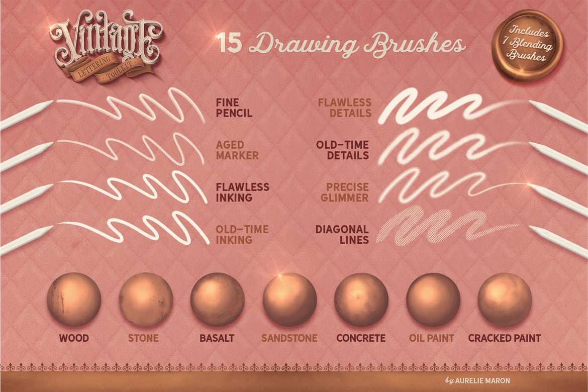 复古水彩字迹工具包笔刷 Vintage Lettering Toolkit插图1 复古水彩字迹工具包笔刷 Vintage Lettering Toolkit