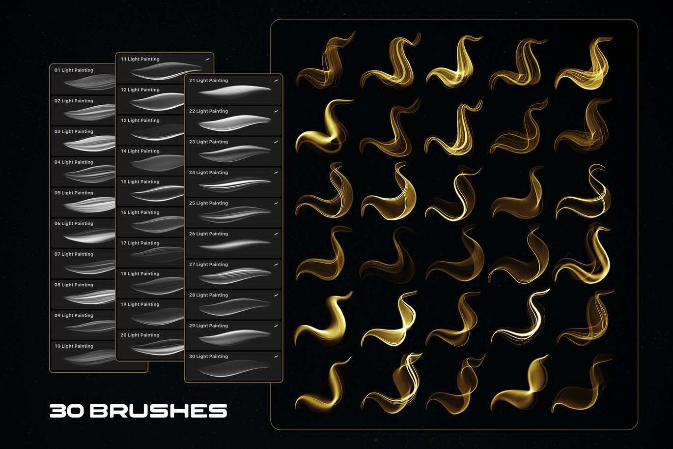 光绘效果Procreate笔刷 Light Painting Procreate Brushes插图4 光绘效果Procreate笔刷 Light Painting Procreate Brushes