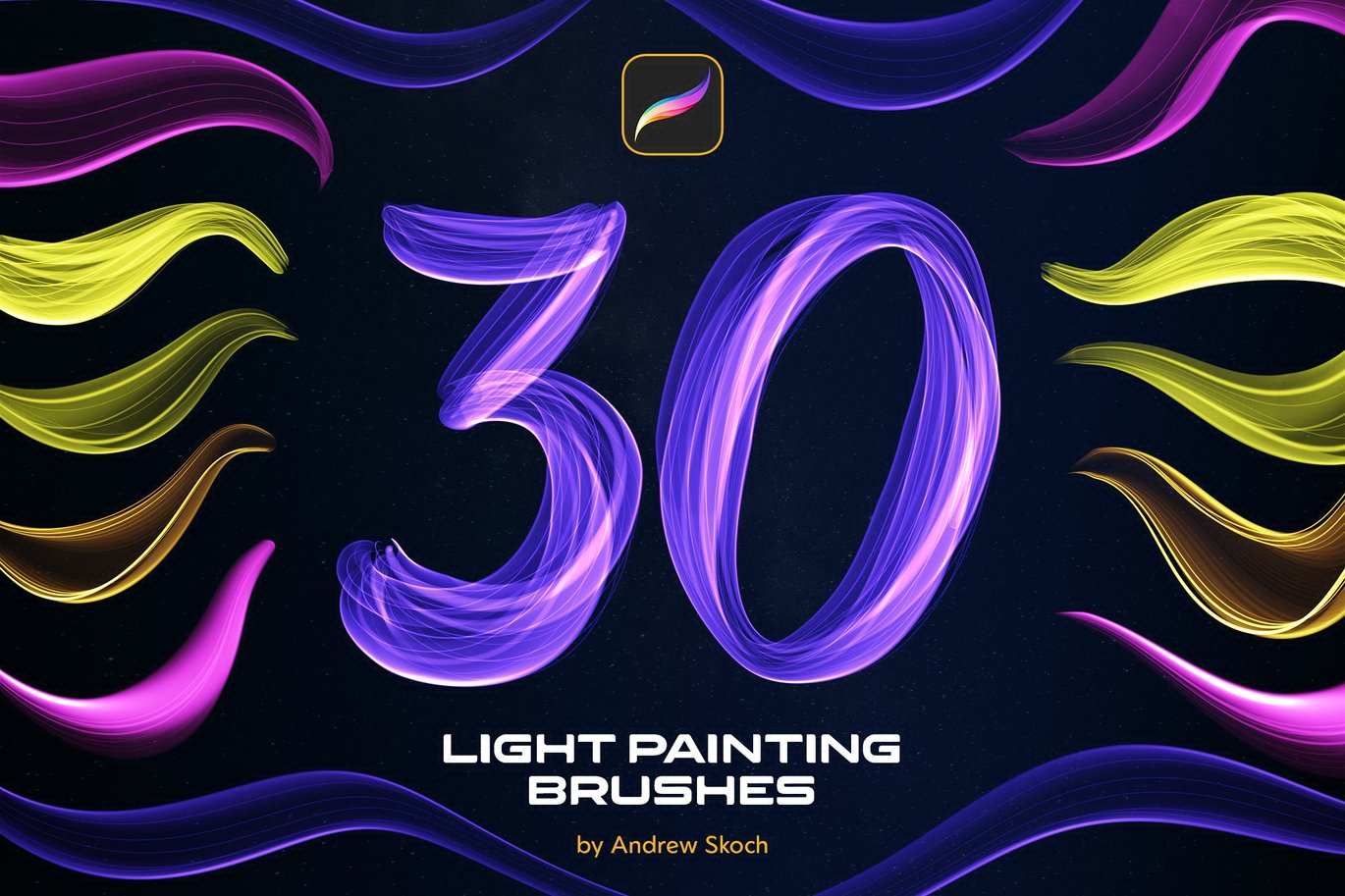 光绘效果Procreate笔刷 Light Painting Procreate Brushes插图5 光绘效果Procreate笔刷 Light Painting Procreate Brushes