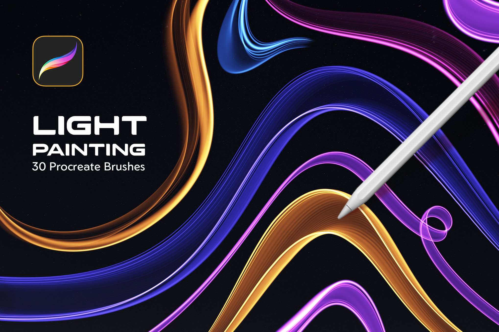 光绘效果Procreate笔刷 Light Painting Procreate Brushes插图 光绘效果Procreate笔刷 Light Painting Procreate Brushes