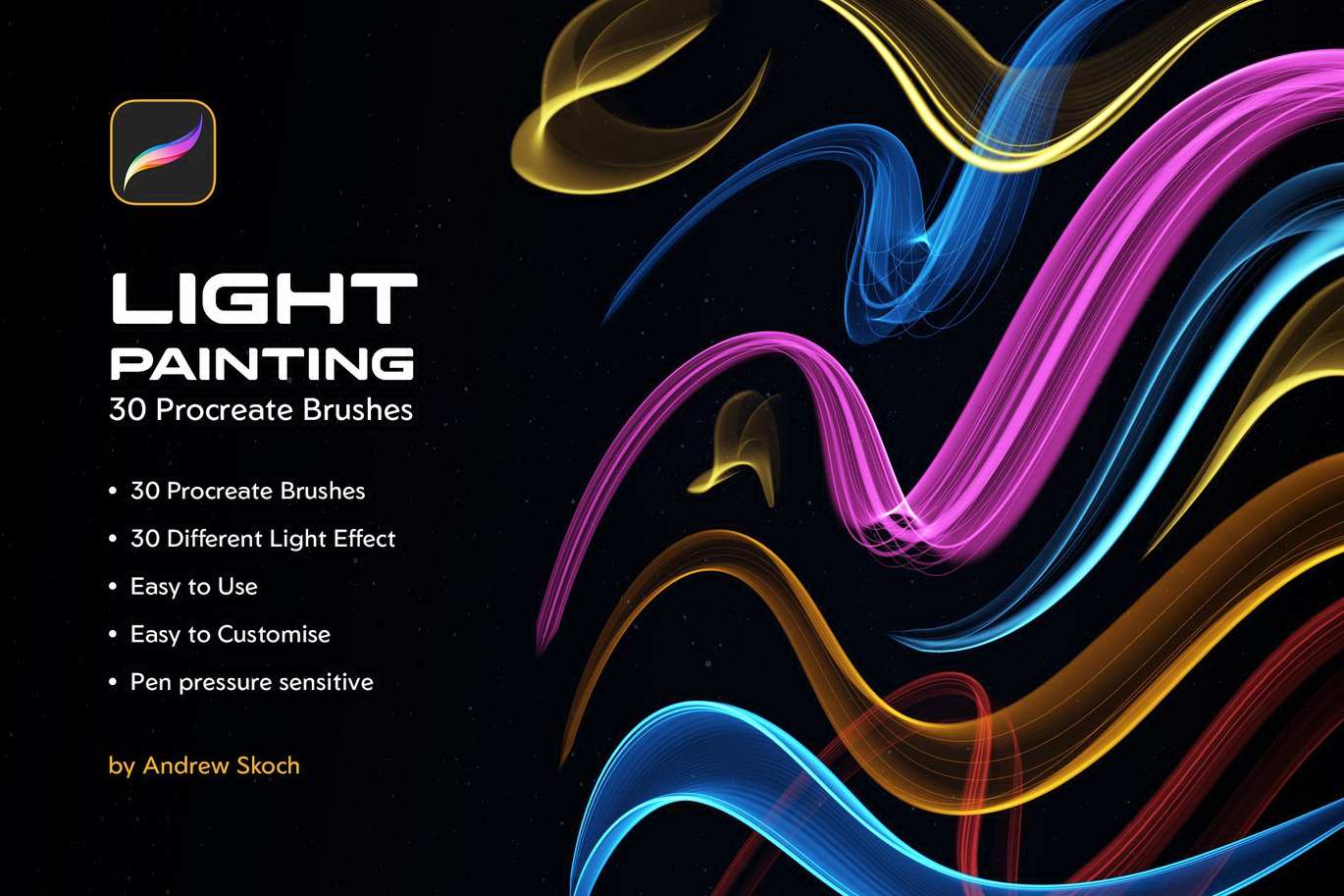 光绘效果Procreate笔刷 Light Painting Procreate Brushes插图7 光绘效果Procreate笔刷 Light Painting Procreate Brushes