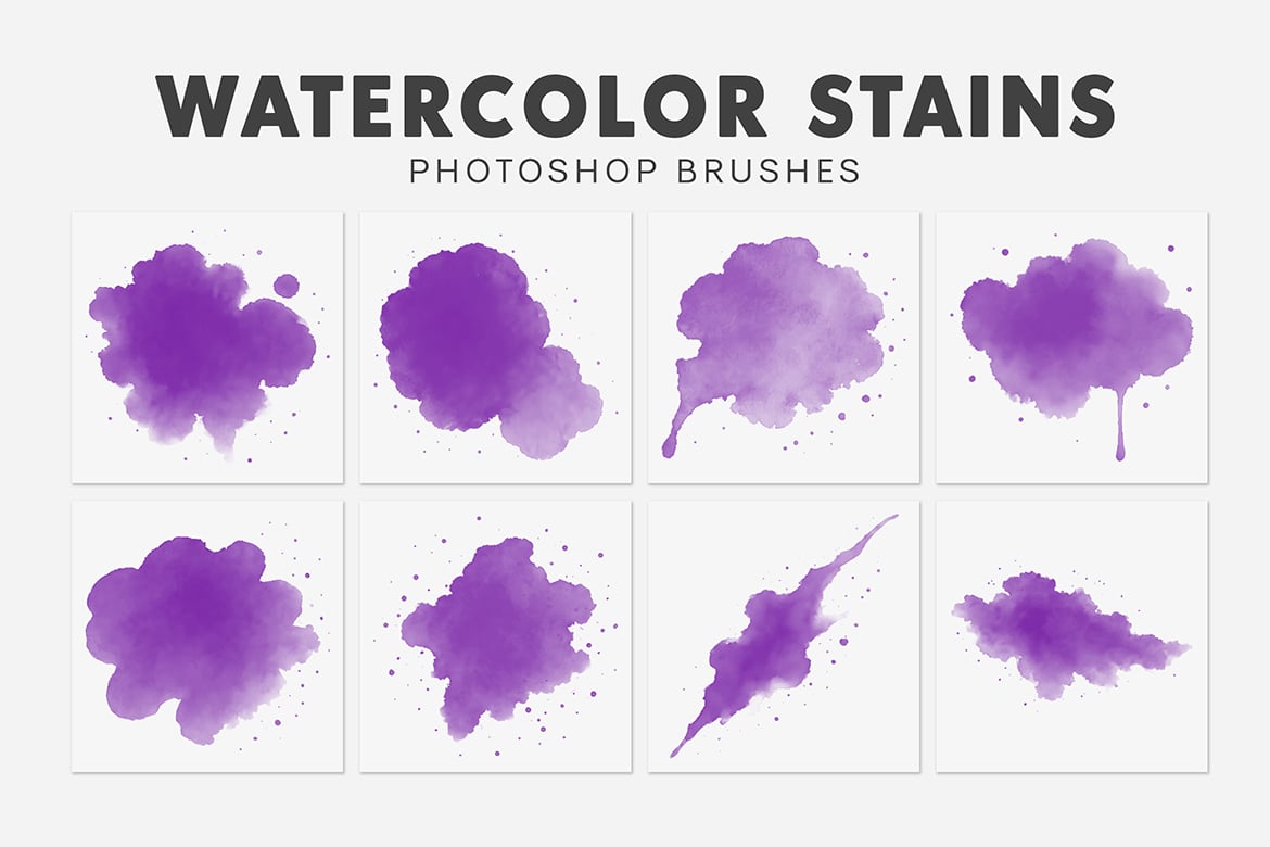 25款水彩污渍效果笔刷 25 Watercolor Stains Brushes插图2 25款水彩污渍效果笔刷 25 Watercolor Stains Brushes