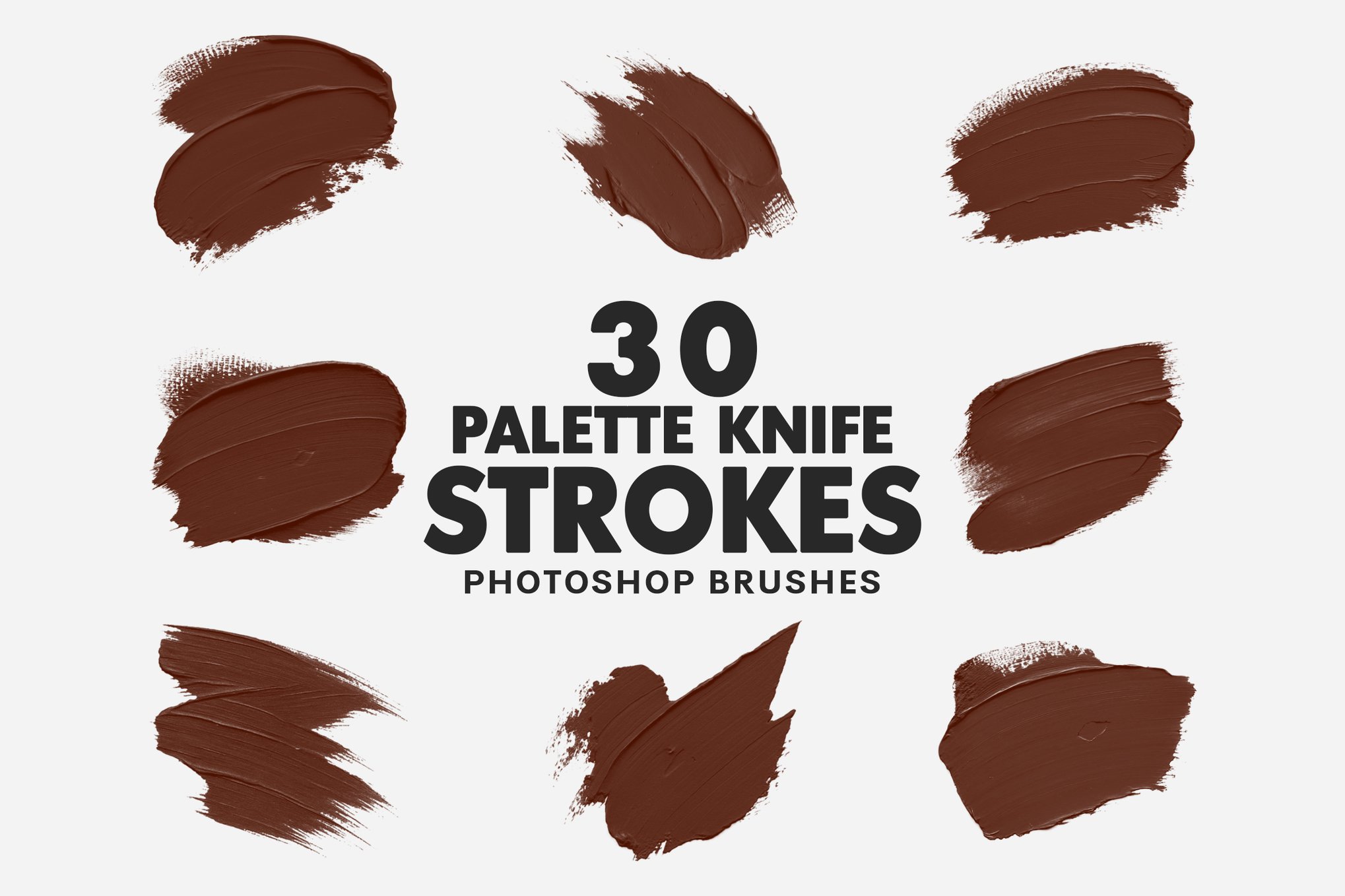 30款调色刀笔触质感笔刷 30 Palette Knife Strokes Brushes插图 30款调色刀笔触质感笔刷 30 Palette Knife Strokes Brushes