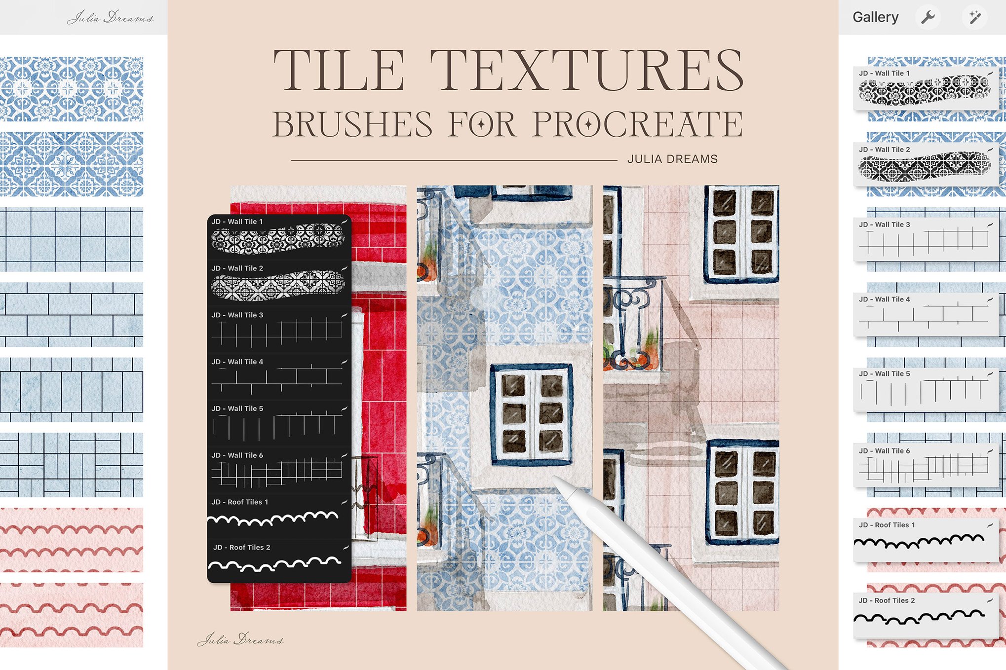 瓷砖纹理Procreate笔刷素材 Tile Textures Brushes For Procreate插图 瓷砖纹理Procreate笔刷素材 Tile Textures Brushes For Procreate