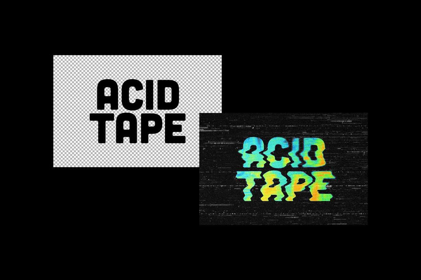 VHS复古录像带失真文字效果图层样式 VHS Distorted Text Effect插图3 VHS复古录像带失真文字效果图层样式 VHS Distorted Text Effect