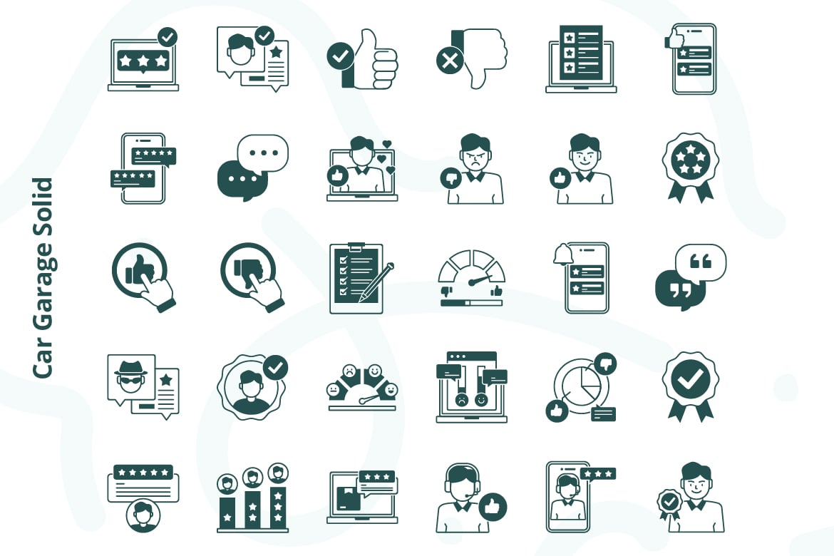 客户评价反馈主题图标素材 Costumer Review Icons插图1 客户评价反馈主题图标素材 Costumer Review Icons