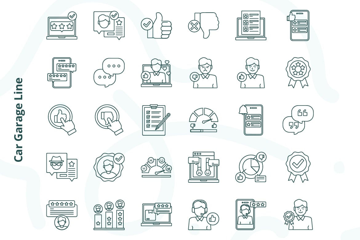 客户评价反馈主题图标素材 Costumer Review Icons插图5 客户评价反馈主题图标素材 Costumer Review Icons