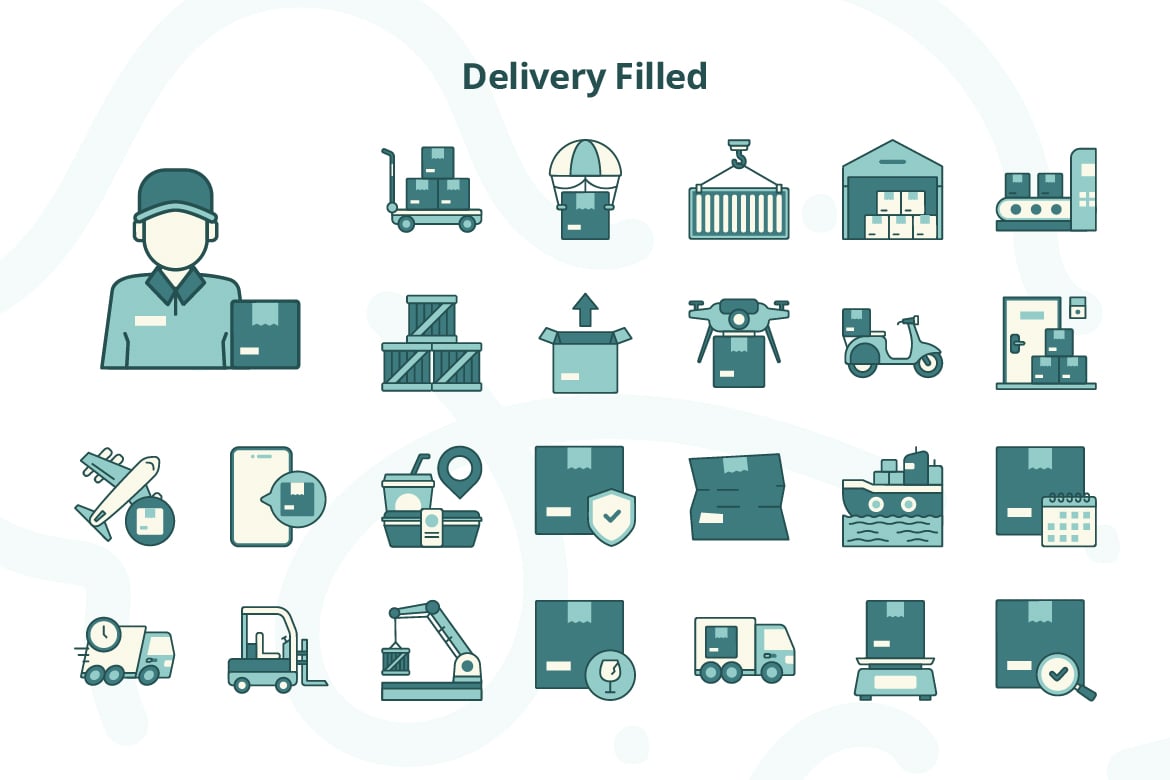 物流快递包裹配送图标素材 Delivery Icons插图1 物流快递包裹配送图标素材 Delivery Icons