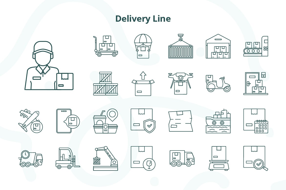 物流快递包裹配送图标素材 Delivery Icons插图2 物流快递包裹配送图标素材 Delivery Icons