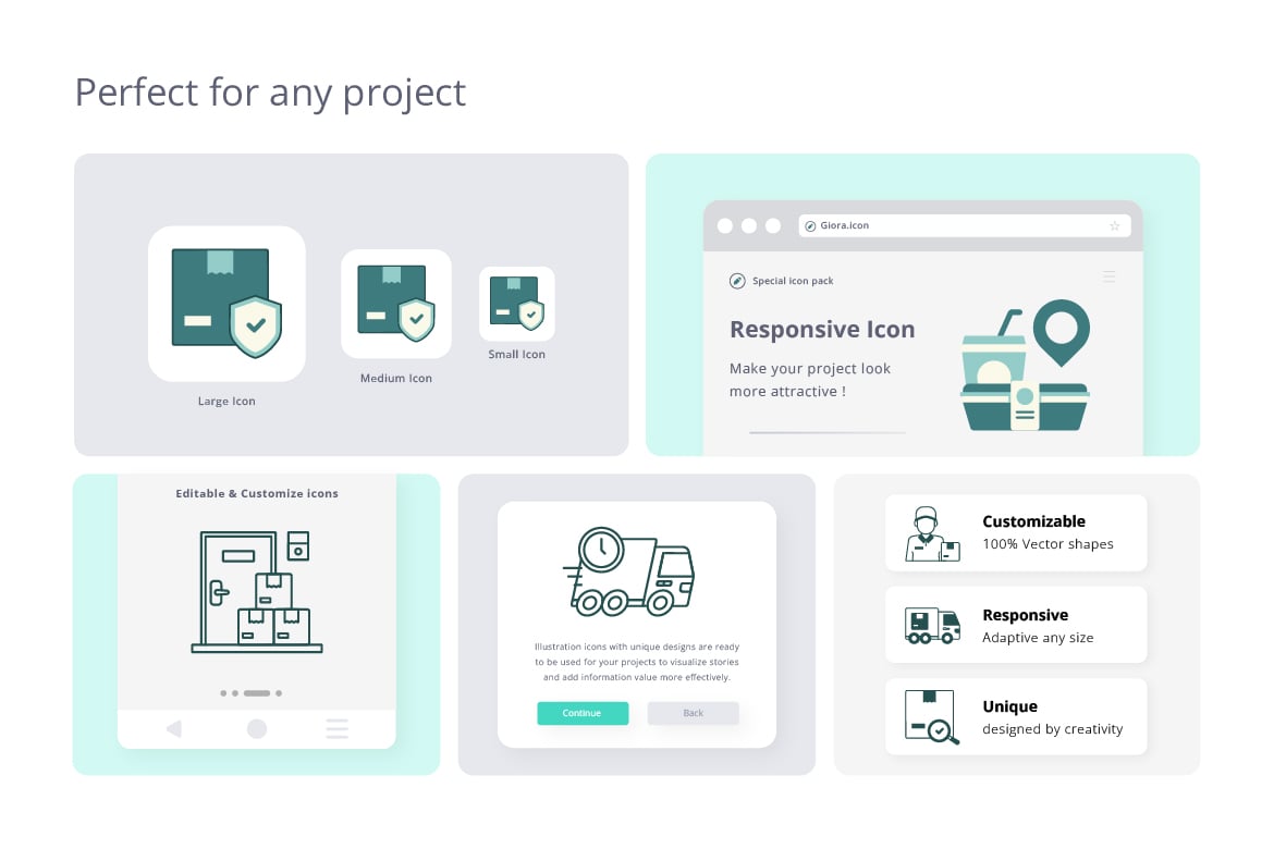 物流快递包裹配送图标素材 Delivery Icons插图3 物流快递包裹配送图标素材 Delivery Icons