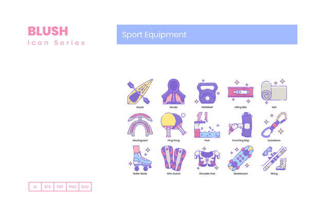 运动健身器材图标素材 Sport Equipment Icons插图3 运动健身器材图标素材 Sport Equipment Icons