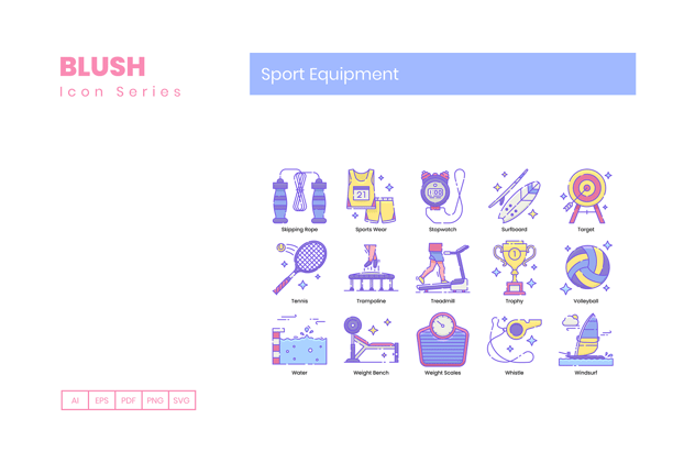 运动健身器材图标素材 Sport Equipment Icons插图4 运动健身器材图标素材 Sport Equipment Icons