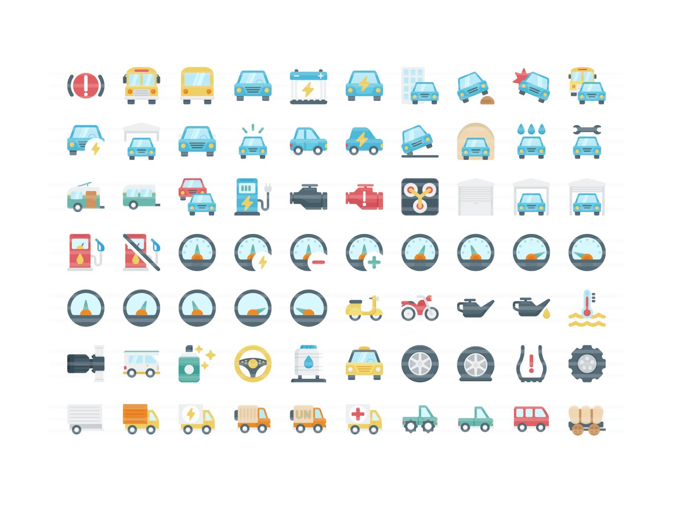 汽车交通主题矢量图标集 Automotive Icon Set插图1 汽车交通主题矢量图标集 Automotive Icon Set