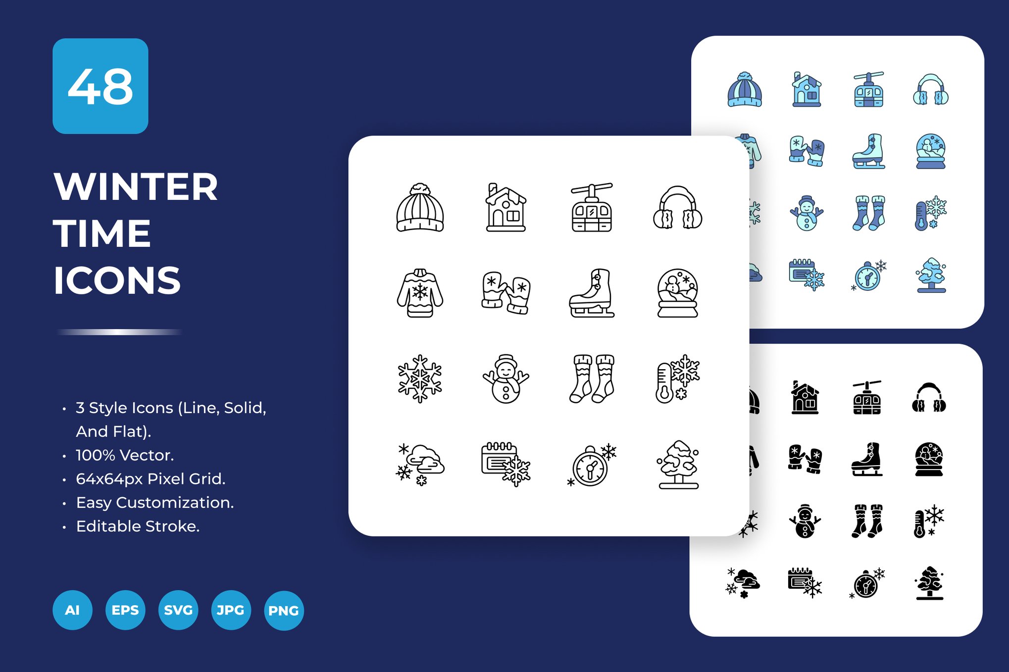 冬季时节主题图标素材包 Winter Time Icon Pack