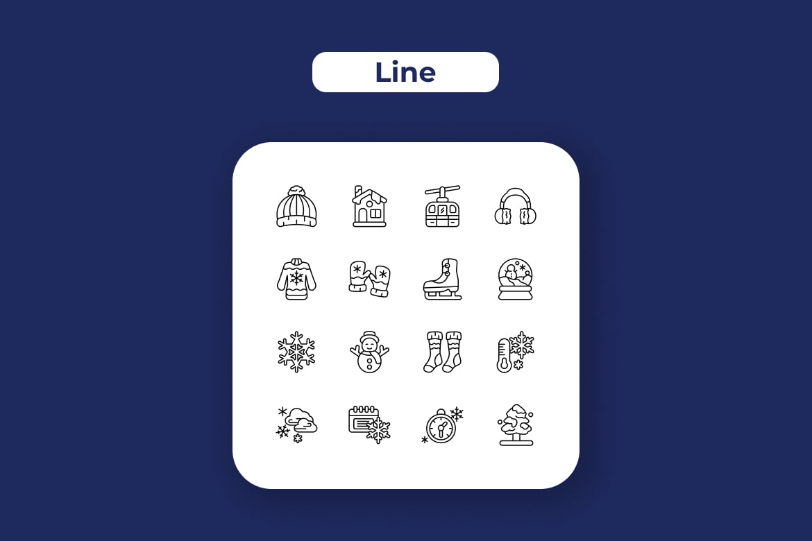 冬季时节主题图标素材包 Winter Time Icon Pack插图1 冬季时节主题图标素材包 Winter Time Icon Pack