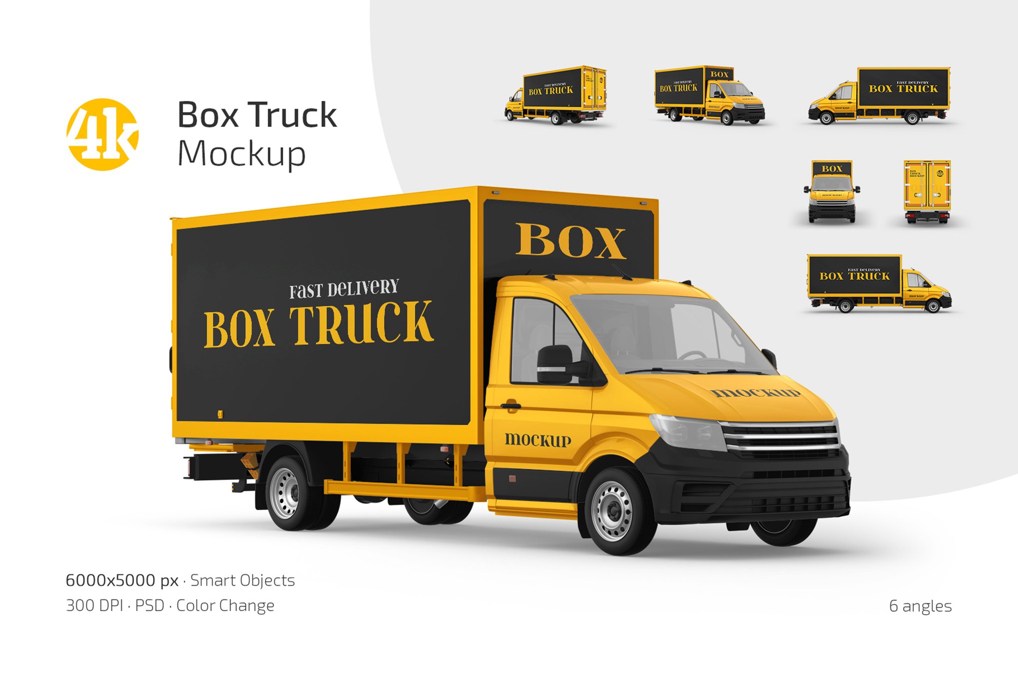 箱式货车3D展示场景样机模型 Box Truck Mockup Set