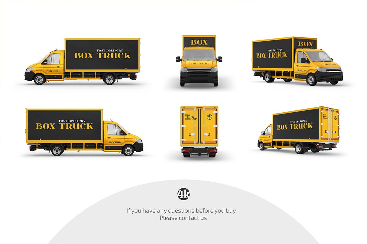 箱式货车3D展示场景样机模型 Box Truck Mockup Set