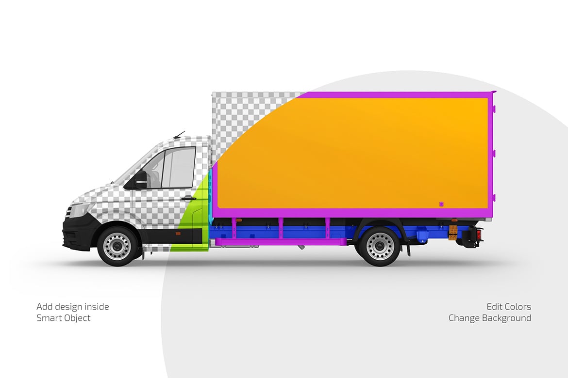 箱式货车3D展示场景样机模型 Box Truck Mockup Set