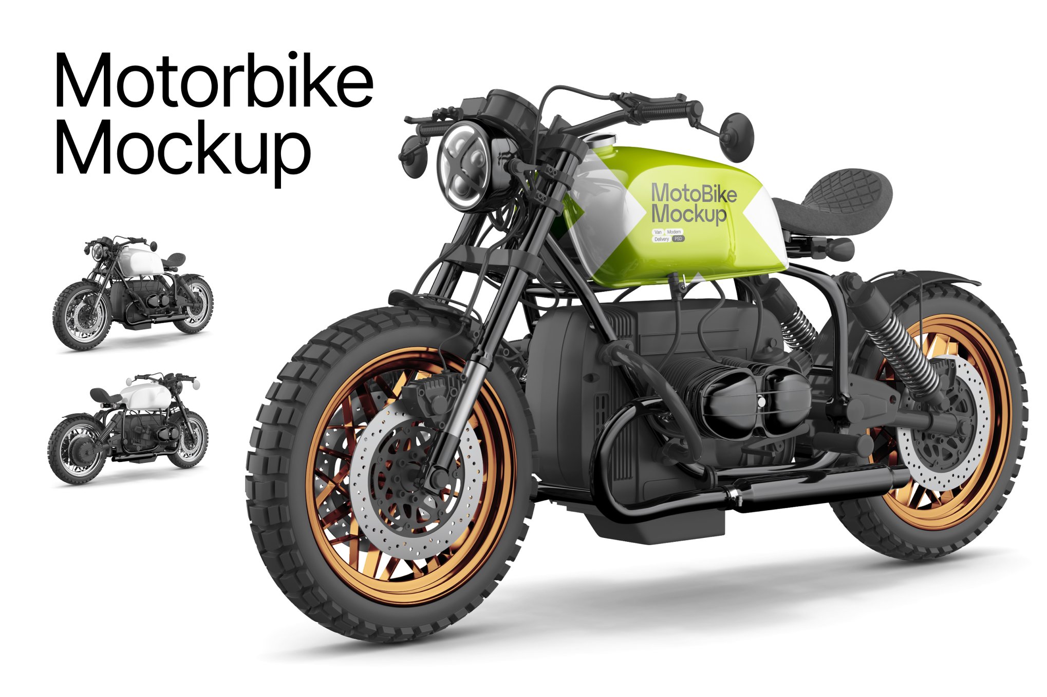 摩托车宣传广告展示样机模型 Motorbike Mockup