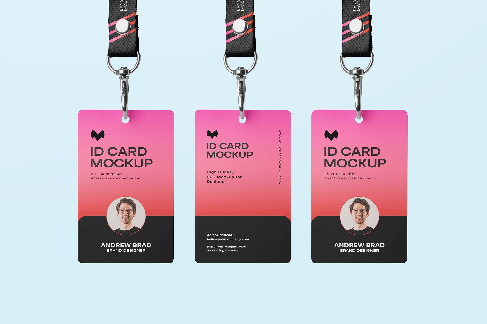 工作证ID卡设计展示样机 ID Card Mockup
