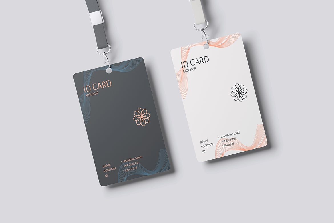 工作证ID卡设计展示样机模型 ID Card Mockup插图1