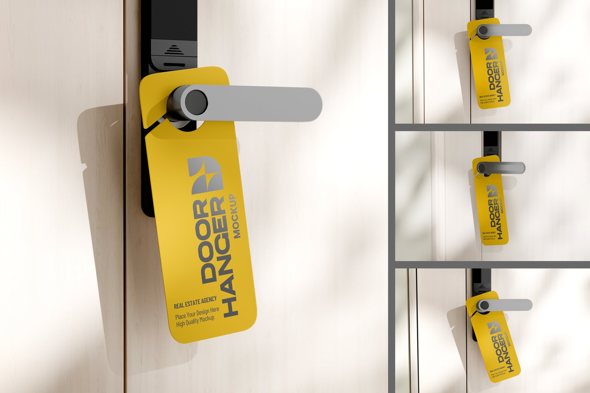 立体门牌展示样机 Realistic Door Hanger Mockup