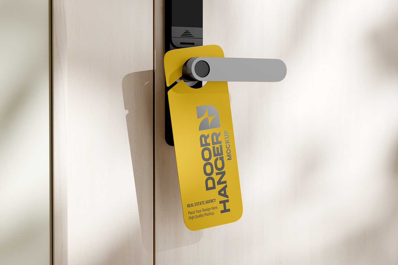 立体门牌展示样机 Realistic Door Hanger Mockup